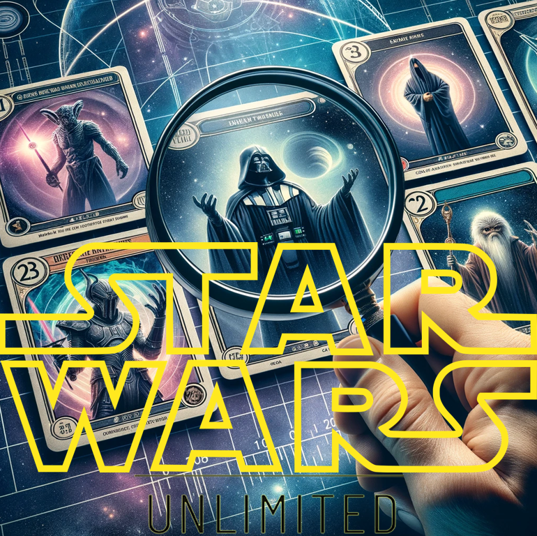 Excel spreadsheet showing the full Star Wars Unlimited card catalogue with conditional formatting by rarity and price tier